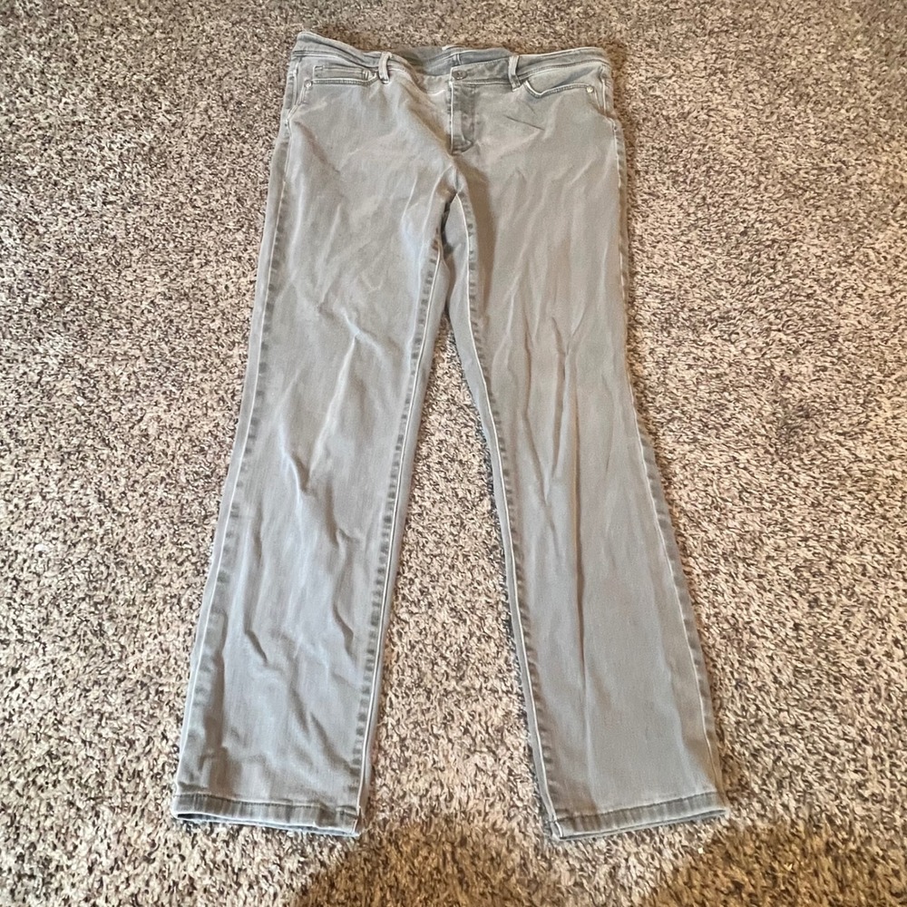 J.Jill Denim Authentic Fit Slim Ankle Green Jeans Womens Size 12 Stretch Casual